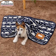貝果貝果 Pet Paradise 海軍藍印花圖騰空調舒適毯, 1個
