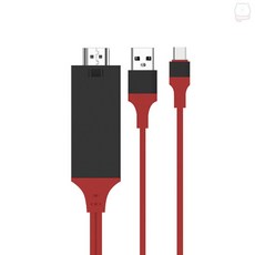 [現貨] 法拉利Type C 轉HDMI數位4K影音轉接線(可充電版) Type-C轉電視 Type-C轉HDMI, 紅色, 1個