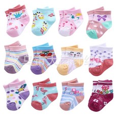 Pretty Baby 嬰幼兒寶寶襪 0-6個月 3雙組 可愛卡通圖案 男女適用