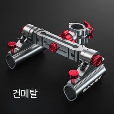 민물 낚시 브래킷 로드 프레임 장비 홀더 거치대 받침대 랙 받침틀 접이식, 1. 더블 터렛 A 건 레드