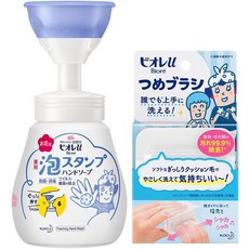 일본 비오레 U 꽃 모양 스탬프 핸드워시 250ml + 손톱 브러쉬, 꽃 타입 250ml+ 브러쉬