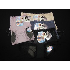 一王美素面透氣蕾絲女生理褲 三角中低腰內褲 防水裡布 國中小學剛發育 夜用生理褲 加長防水布 台灣製造, L膚, 膚