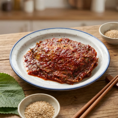수제 경상도 전통식 단풍콩잎 장아찌 양념콩잎 별미 맛있는 반찬, 1개, 300g