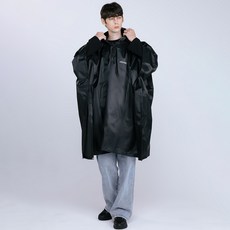 오브리 유니섹스 오버핏 판초우의, 1개, 블랙
