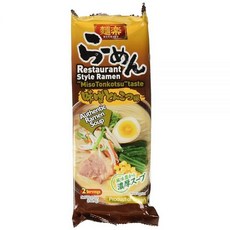 Hikari Menraku Tonkotsu 라멘 누들 미소 184.3g(6.5온스), Hikari Menraku Tonkotsu 라멘 누들,, 1개