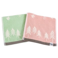 Kosugizen Onnela pieni (온네라 피에니) 슬림 손수건 타월 2매 린투 2색 (PK GR) 20×80㎝ 리버시블 슬림 사이즈 AMON-1804-2