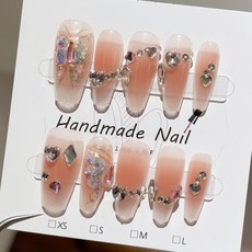 粉霓之境 純手工美甲穿戴甲 指甲貼片, 1個, HNP022-S碼(實品拍攝)