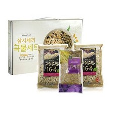 곡물세트 3개입 선물세트 귀리쌀 오곡밥 흑미 찹쌀, 1개