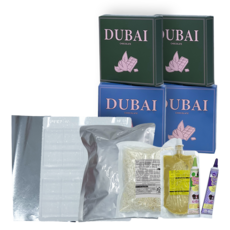 두바이초콜릿 만들기 세트 4구 몰드 재료 키트 카다이프 피스타치오 스프레드, 590g, 1세트