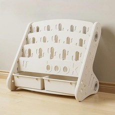 책장 수납장 그림책 선반 수납 바닥형 정리함, 1단, 3. White B