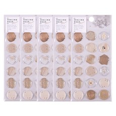 헤음 실링 청첩장 봉투 스티커, 5개, Brown