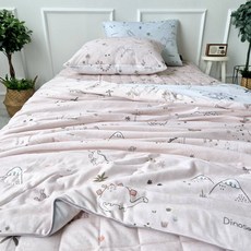 레오나 냉감이불 귀여운 공룡 차가운 접촉냉감 시원한 이불 SS 여름이불, 핑크