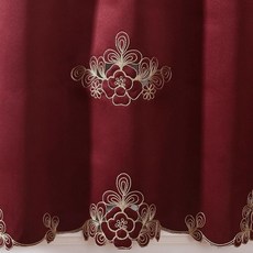 3pcs Multi-Color Embroidery Kitchen Curtains for Windows with cutworks Swag Valance and Tiers Set