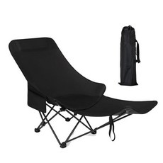 FLOENBIT 캠핑의자 접이식 릴렉스체어 등받이 조절 각도조절, 1개, 블랙