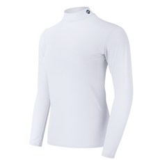 MCNSPRT 스포츠S 여성 하이넥 골프 냉감 UV 베이스레이어 화이트