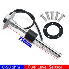 자동차 게이지 190 플로트 연료 레벨 7 인치 24V 12V 해양 탱크 2 보트 52mm 0 색 조명 센서, 250mm