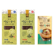[청수식품] 메밀이좋아(물냉면) + 메밀이좋아(비빔냉면) + 평양물냉면 3종, 1개