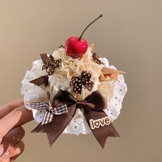 小女孩蛋糕髮飾 生日派對髮夾, 奶油蛋糕髮夾, 1個