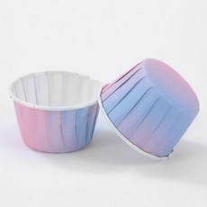 카페 매장용 케이크 트레이 머핀틀 용기 유산지컵 포장, 종이컵50개 그라데이션, 1개