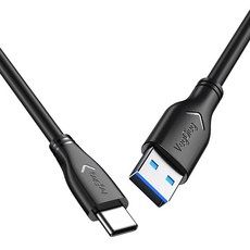 베지그 U 시리즈 USB-A 3.0 to Type-C 고속 충전 & 10G 데이터 전송 케이블, 2개, 블랙, 1m