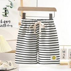 【Arbea】兒童短褲五分褲夏季新款褲子條紋短褲沙灘褲休閒家居褲【C78】