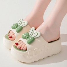 FANSYLI 키높이 슬리퍼 여성 패션 리본 사무실 슬리퍼 통굽 미끄럼 방지 비치 슬리퍼 발 편한 슬리퍼 X2506J5