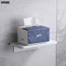 DFMEI 廁所紙巾架浴室收納太空鋁衛生間捲紙架, 1個, 鋁北歐手機架-G款白色(打孔免釘雙用):如圖