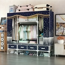 簡易衣櫃 衣櫥 含附抽屜 耐重衣櫃 管徑25MM 布衣櫃 衣櫥 學生宿舍衣櫃 出租房衣櫃衣櫥, 管徑25長163cm挪威森林【四個抽屜】