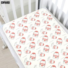 DFMEI 防滑防水嬰兒隔尿墊可洗月經透氣 紗布隔尿牀墊巾50*70CM, 1個, 50*70cm防滑款企鵝