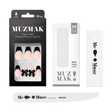 MUZMAK 拼色造型美甲貼片 蝴蝶結款, 1個