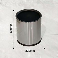 大号不锈钢直投垃圾桶 酒店客房卫生间商场宾馆民宿足浴KTV垃圾桶, 1個, 10L砂纹银圆形:外金属内塑料