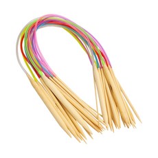 나무 줄바늘 대바늘 세트-18P 뜨개바늘, 1세트