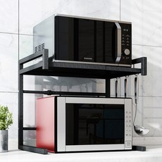 전자레인지 2단 선반 편의점 업소용 식당 렌지대 랙, B1 블랙