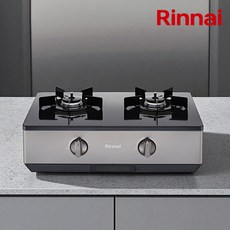 린나이 고화력 2구 가스레인지 골드실버 AA건전지, LNG, RT-1080IJ(기사방문설치/서울경기인천)