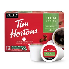 팀 홀튼스 디카페인 미디엄 로스트 커피 싱글 서브 K-컵 Tim Hortons Decaf Medium Roast Coffee Single-Serve K-Cup Pods Co, 1개