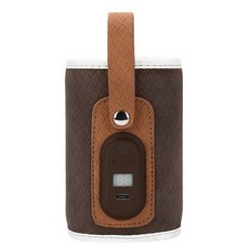 Baby Nursing Bottle Heater B Powered Digital Display Milk Thermal for Outdoor, 01 브라운, 1개