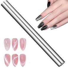 네일 아트 마그넷 캣츠아 자석 네일 아트 도구 원통형 자기 완드 툴 다용도 네일 아트 디자인 개인 사용 스튜디오 DIY 실버 고양이 눈 효과