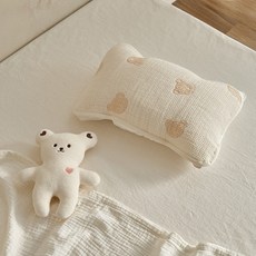 돗꼼 사계절 양면 쟈가드 밴딩 베개커버, 아이보리