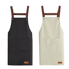 PVC 심플리 기능성 방수 원피스앞치마 카페 바리스타 어린이집 식당 서빙 꽃집 작업앞치마, 1개, A타입-베이직 아이보리