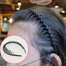 세안 운동용 빗살 머리띠 지그재그 검정 헤어밴드