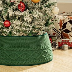 針織樹裙樹圍帶夾子可調節圣誕樹擺件圣誕樹裝飾品聖誕節裝飾派對裝飾聖誕掛飾聖誕佈置耶誕佈置居家佈置, 綠色, 1個