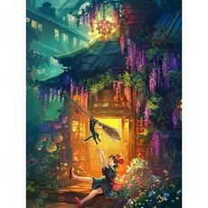 마녀 배달부 키키 무비 DIY 아트 캐릭터 숫자 유화 취미 만화 그림 명화그리기 장식, 20x30cm, 옵션 F