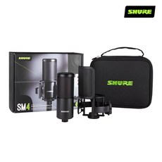 슈어 SHURE SM4 KIT 보컬용 유선 컨덴서 마이크 키트 SM4-K-KIT, 블랙