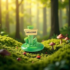 星宇優選館 魔法森林屋苔蘚盆景微景觀裝飾品，創意指路牌站牌小擺件，DIY盆栽配件, 裝飾路牌/竹子（1號）1個裝, 1個