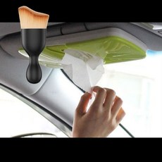 선바이저 티슈 케이스 휴지함 썬바이저 티슈홀더 클립 다용도 먼지 브러쉬 세트, 상세페이지 참조, 1개