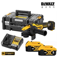 공구지기 디월트 20V MAX 속도조절 5인치 충전그라인더 DCG409VSP2 배터리2개세트, 1개