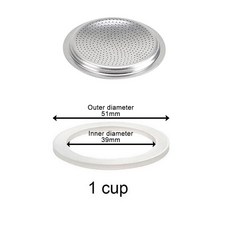 커피 에스프레소 모카 스토브 포트용 교체 가스켓 씰 1개 실리콘 고무 커피 메이커 교체 부품, 1 cup sieve