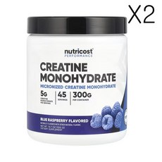 뉴트리코스트 운동 능력 크레아틴 모노하이드레이트 블루 라즈베리 (10.7oz), 2개, 300g