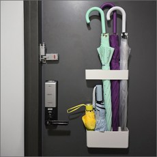 현관 자석 철제 우산꽂이 우산 정리 보관함, 화이트, 화이트, 화이트