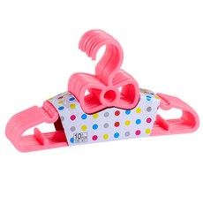 蝴蝶結小衣架 可愛造型兒童衣架 寶寶衣物收納 輕巧耐用 旅行便攜, 粉, 10個